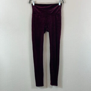 Spanx dark burgundy velvet leggings size large